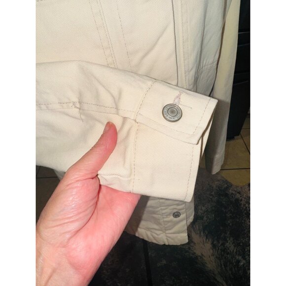 NWT Stoosh Vintage Boxy M Denim Sherpa Chore Coat Barn Jacket Cream Oversized - Picture 13 of 14